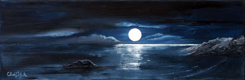 Moonlight seashore
